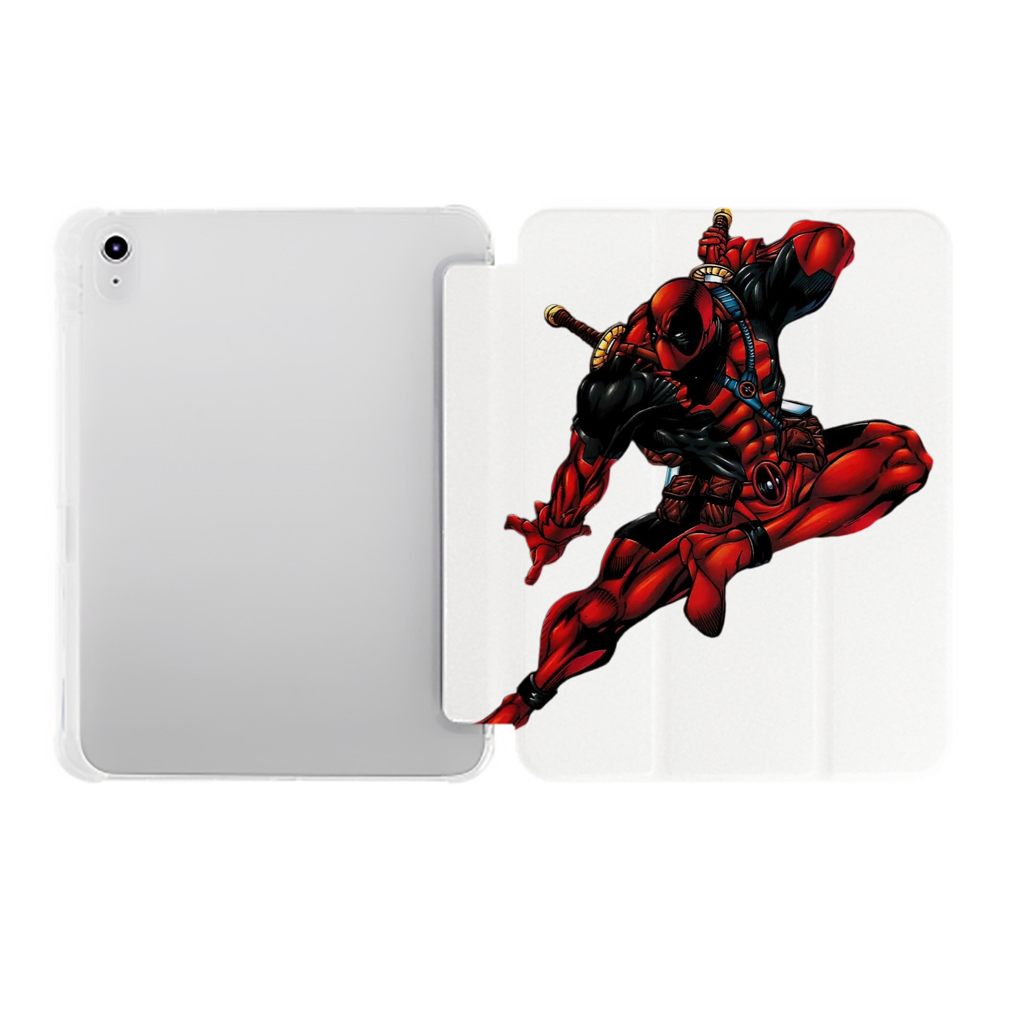 （画像用） Deadpool デッドプール IPad ケース ペン収納付き 三つ折りスタンド PUレザー×シリコン 対応機種9.5/10.5/10.9インチ